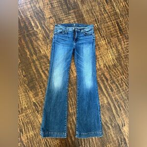 7 For All Mankind Dojo Women's Size 30 Flare Jeans with Trouser Hem